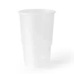 Stack of transparent disposable cups