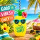 Pineapple Cup with Cap, Leaves and Candy Straw 500ml