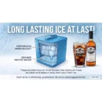 Durable plastic ice bucket with secure lid